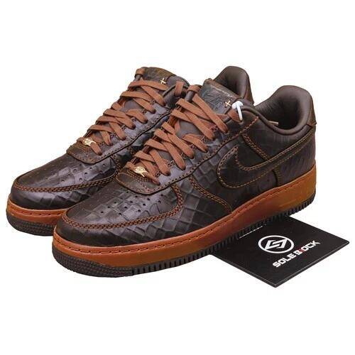 Men's Brown Air Force 1 'Fauna Croc' Shoes 0383